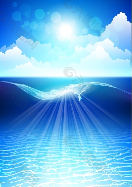 梦幻海水矢量素材