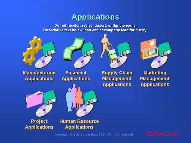 ORACLE胶片图标库PPT模板