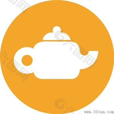 橙色茶壶图标素材