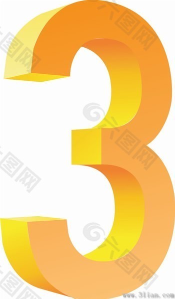 橙色数字3图标