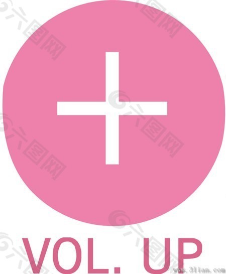 粉色VOL.UP图标素材