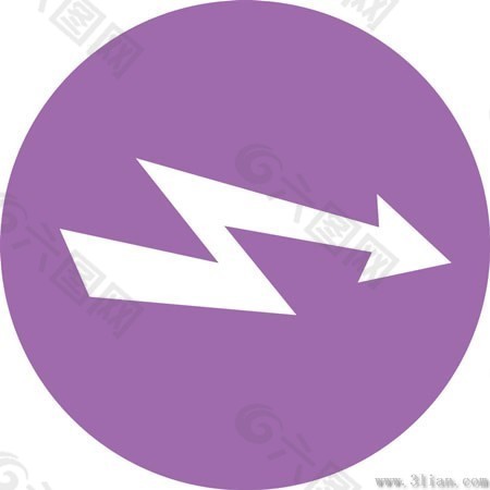 紫色曲线箭头图标