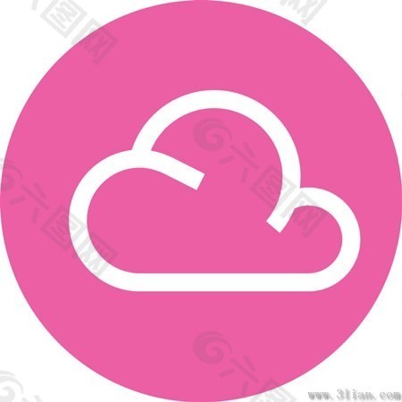 粉色背景云朵图标