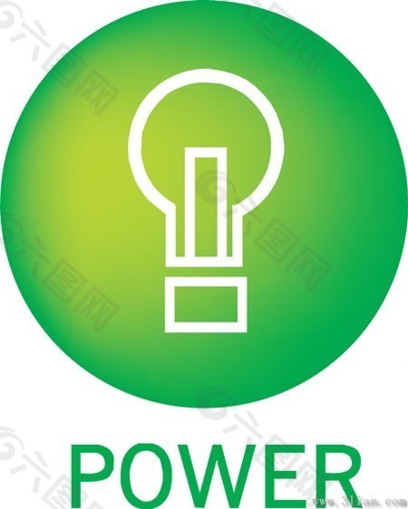 绿色POWER图标素材
