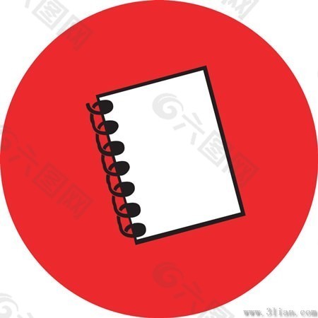 红色背景笔记本图标