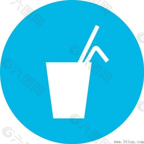 蓝色饮品图标