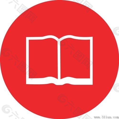 红色背景书本图标