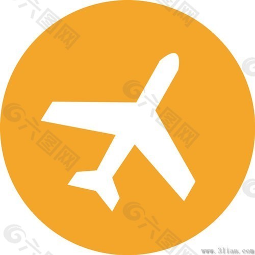 橙色飞机图标