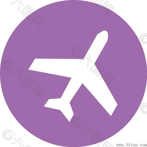 紫色飞机图标