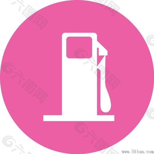 粉色背景加油站图标