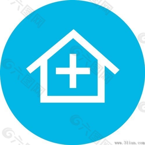 蓝色房子小图标