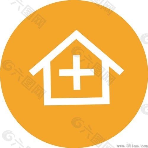 橙色房子图标