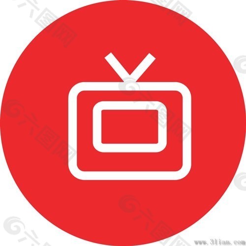 红色电视图标