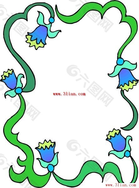 矢量花纹花边