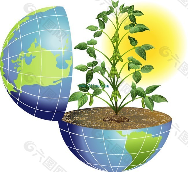 地球与绿色植物
