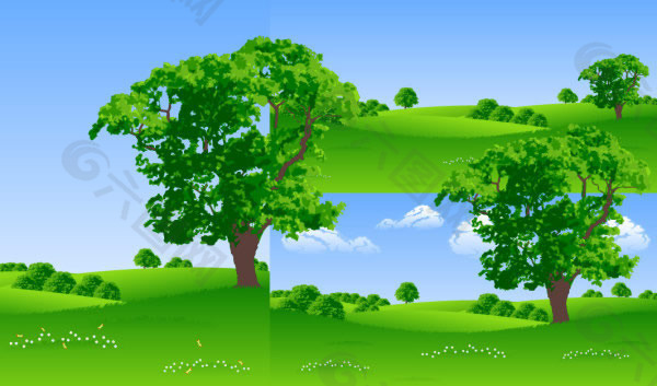 绿色树木风景