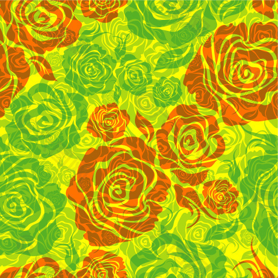 艳丽花卉重叠纹样背景矢量素材