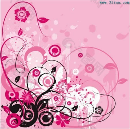 粉色背景花纹eps格式