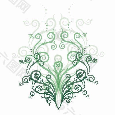 eps格式绿色植物花纹