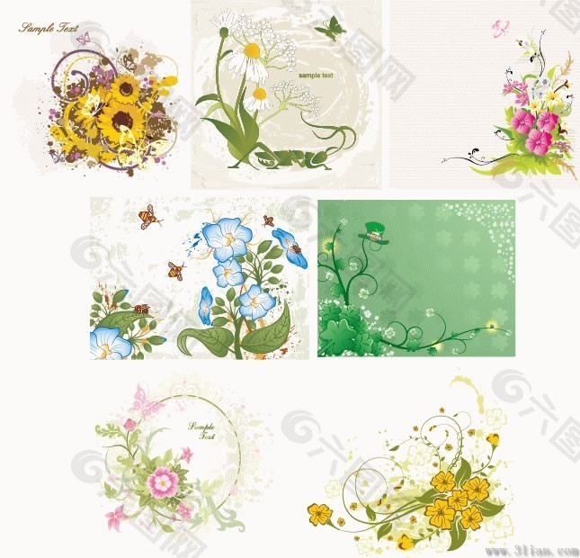7款各种花卉花纹