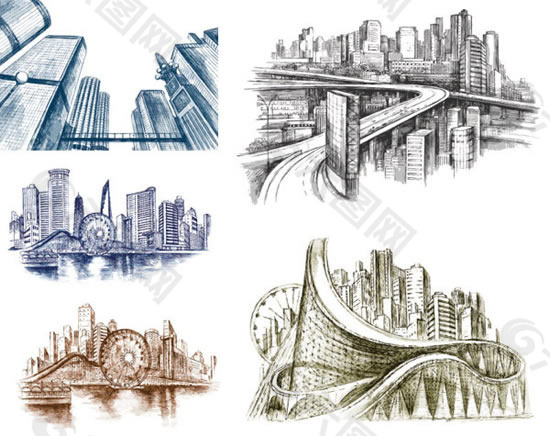 素描建筑手稿