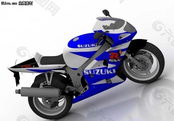 铃木越野摩托车3D模型