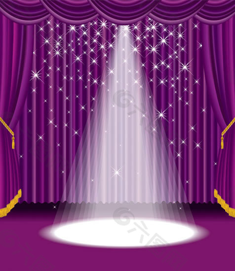 舞台紫色幕布