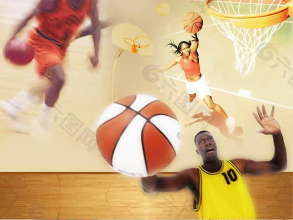 篮球体育运动ppt模板
