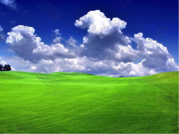 绿色草原风景ppt模板