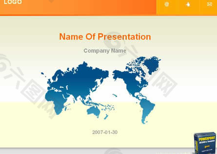 世界地图商务PPT模板