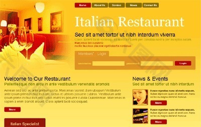 意大利高档餐厅网页模板