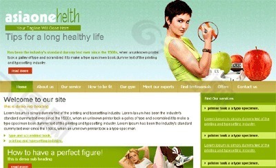 健康饮食锻炼主题网页模板