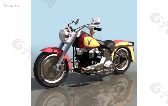 高档摩托车3d模型