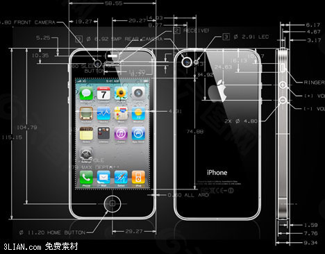 iPhone 4 官方最新 CAD 设计图