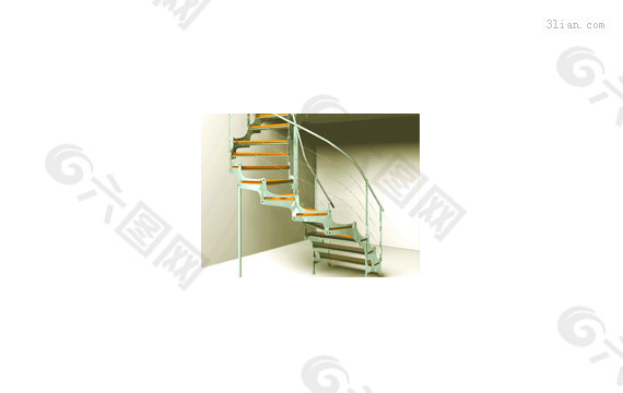 3D铁艺楼梯模型