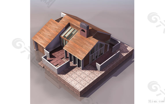3D欧式小房模型