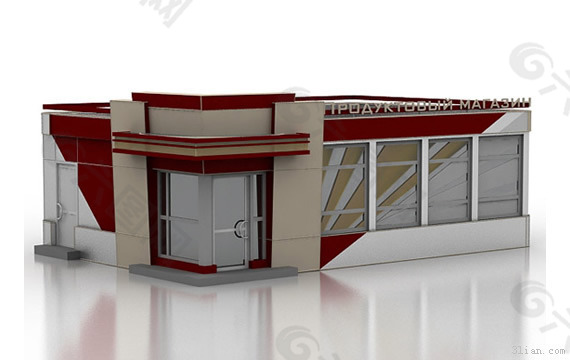 3D商店建筑模型