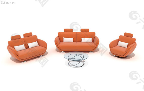 3d两人沙发模型