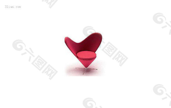 3d心形时尚沙发椅模型