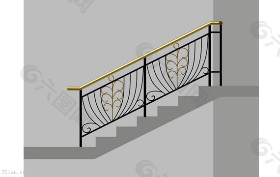 铁艺楼梯栏杆3D模型