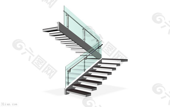 玻璃楼梯3D模型