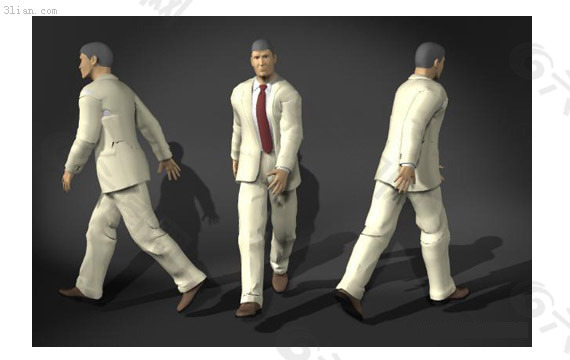 男人行走3D模型