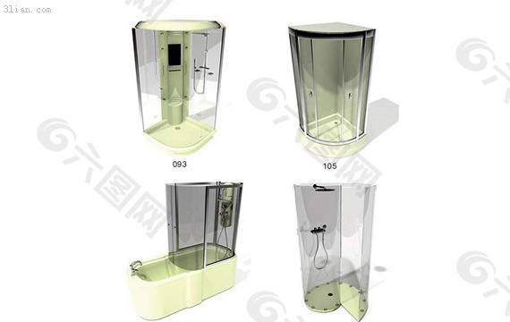 4款淋浴房3D模型