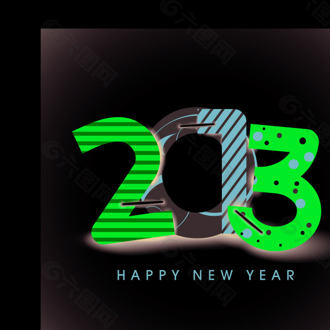 2013新年快乐数字创意背景