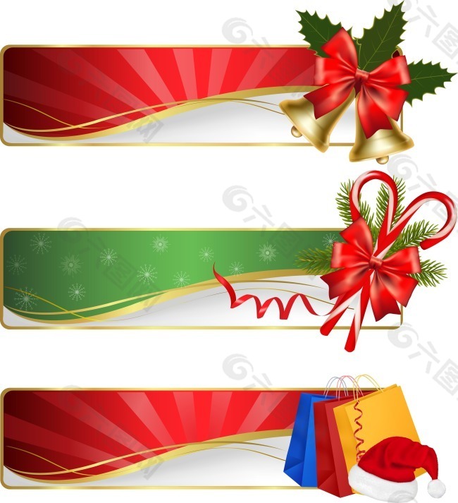 圣诞节主题banner矢量图