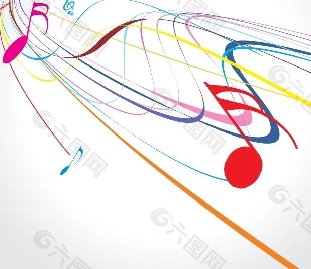 音乐线条背景矢量图下载