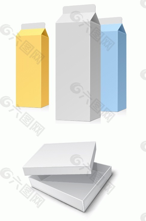空白饮料纸盒矢量素材