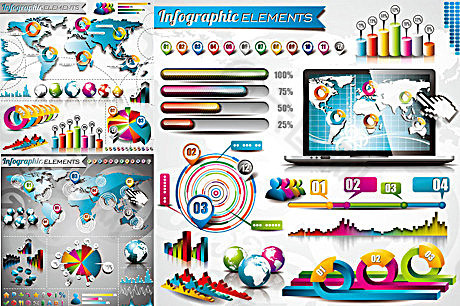 数据信息图矢量素材