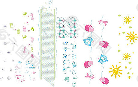 可爱卡通小图案矢量素材
