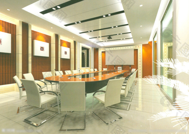 中型会议室装修设计效果图